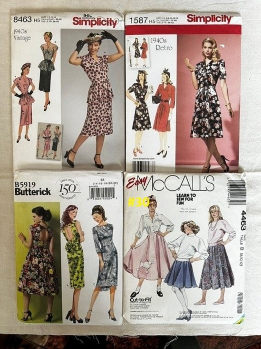 Vintage 40's-50's style Sewing Pattern Bundle.